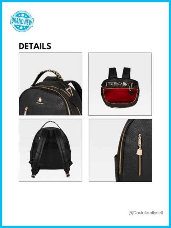 Vegan Leather Water-Resistant Backpack for Travel Work main image 4